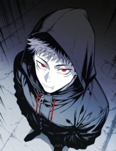 El hechicero anciano Itadori que regresa del futuro a jujutsu kaisen al principio